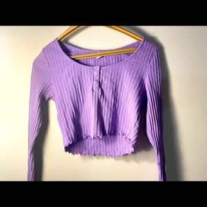 Purple long sleeve crop top!